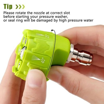 1Pc High Pressure Washer Nozzle Tips 6-in-1 Adjustable for Power Washer 1/4 Inch