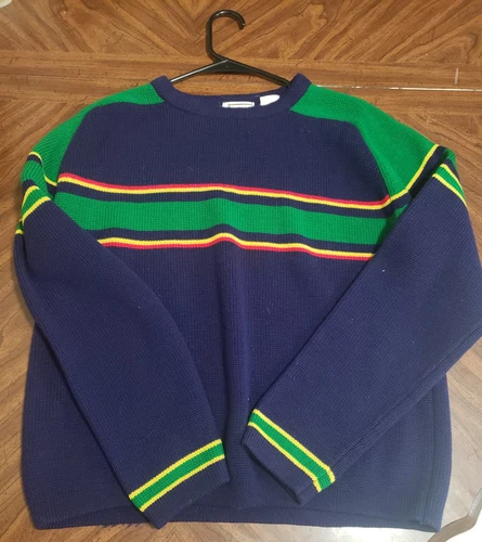PULL DE SKI SNOWBOARD VINTAGE SUPRÊME RAYURE ACRYLIQUE HOMME M HIPSTER Racer