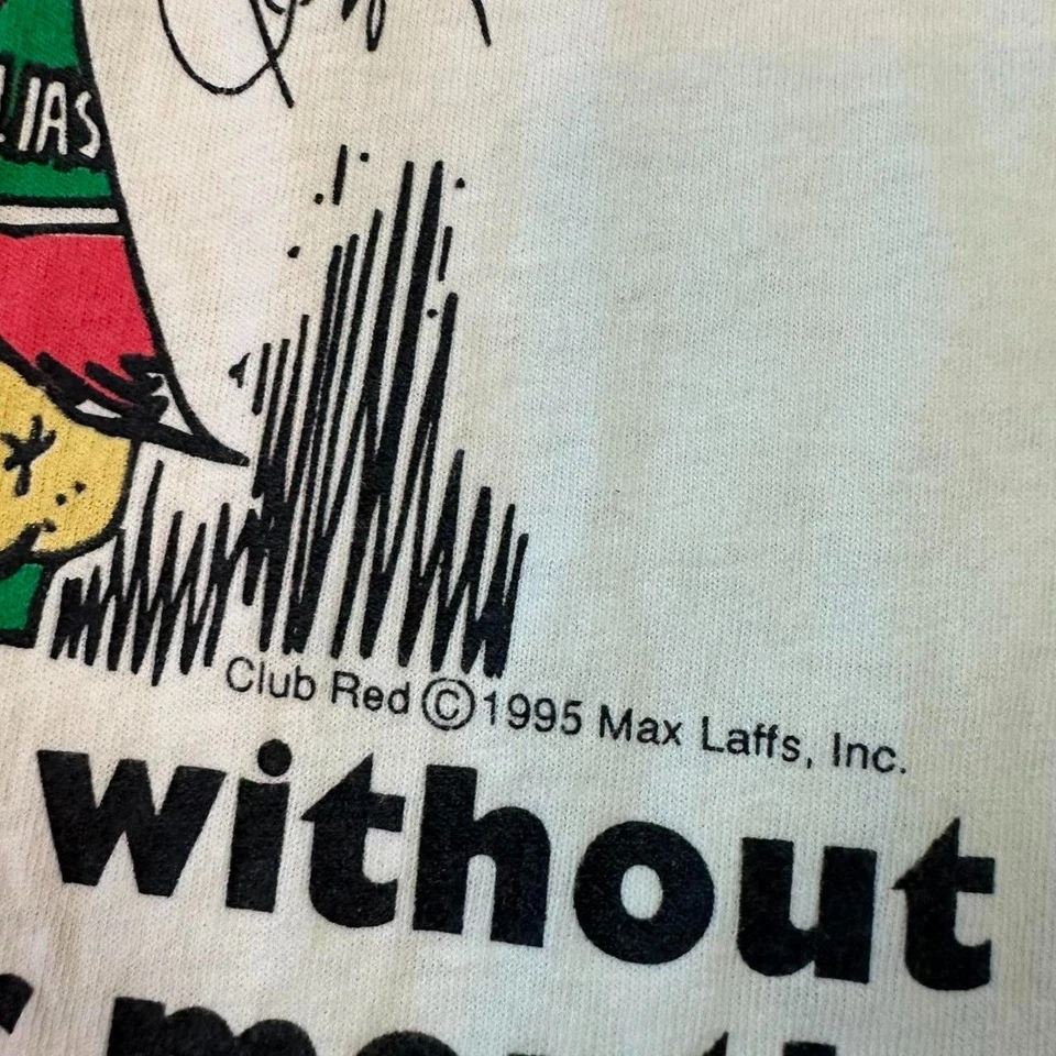 Camiseta gráfica cuello rojo funny you may be a de colección 1995 single stitch años 90 Foto 3 de 4