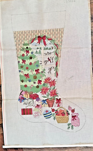 Stocking CSD066 by Alexa hand painted needlepoint canvas