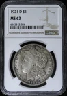 1921-D $1 Morgan Silver Dollar NGC MS 62 | Uncirculated UNC