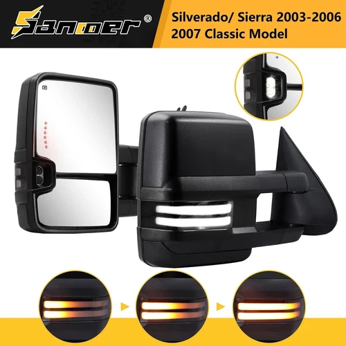 Switchback Towing Mirrors For 2003, 2005-2006 Chevy Silverado GMC Sierra 1500HD