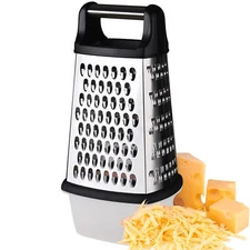 Stainless Steel Box Grater 4 Sided Cheese Grater Kitchen Food Vegetable Shredder