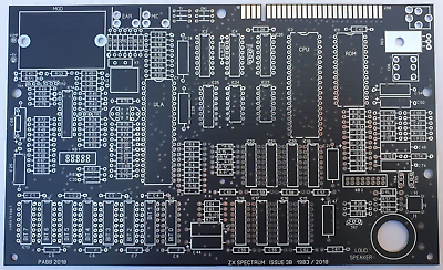 Reproduced Sinclair ZX Spectrum Issue 3B Motherboard On Black PCB board  speccy