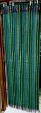 Soft Woven Wool Shawl, Green/Blue/Yellow, Appears Handwoven, 25" by 72"