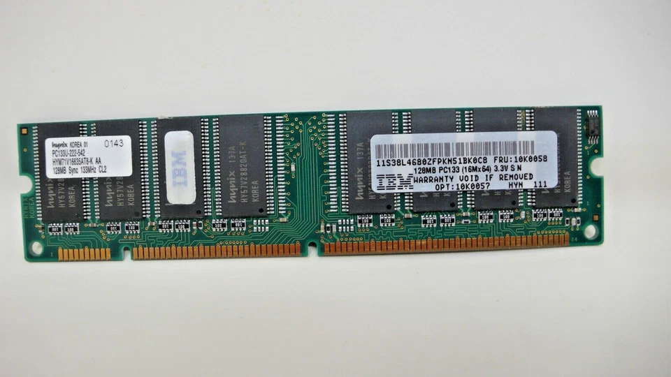 HYNIX 128MB  PC133U-222-542  MEMORY RAM - HYM71V16635AT8-K AA - Image 2 of 4