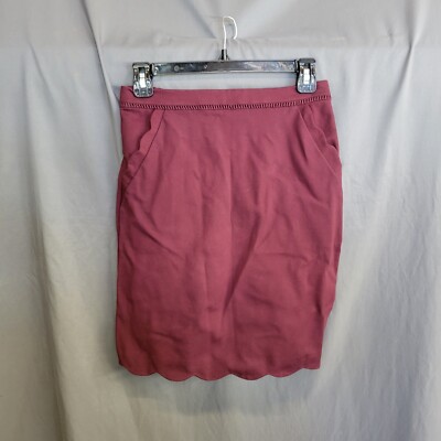 Stitch Fix Skies Are Blue Berenice Scallop Hem Skirt Burgundy Size S