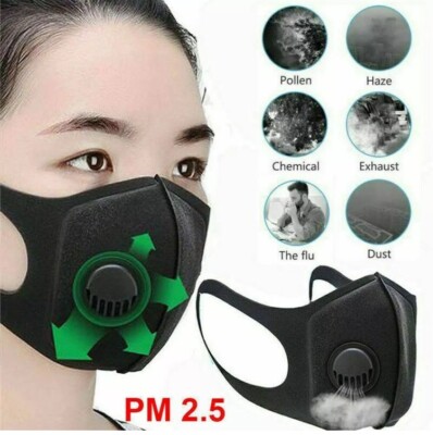 5  x Anti Air Pollution Face Mask Respirator PM2.5 Washable Face Masks