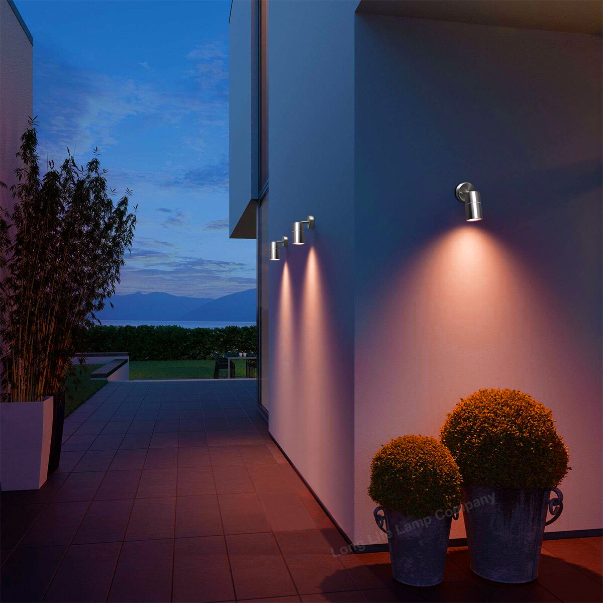 LED Stainless Steel or Matt Black Single Outdoor Wall Spot Light