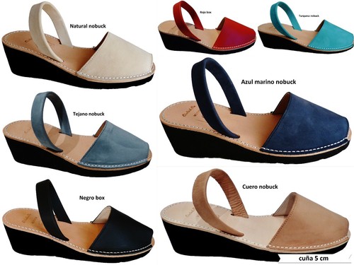 Avarcas menorquínas cuña tacón Wedge heel 5 cm real menorcan sandals  menorca | eBay
