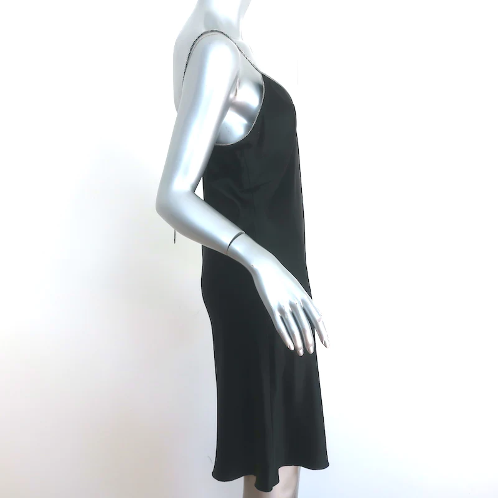 Helmut Lang Zipper Slip Dress Black Satin Size Medium | eBay