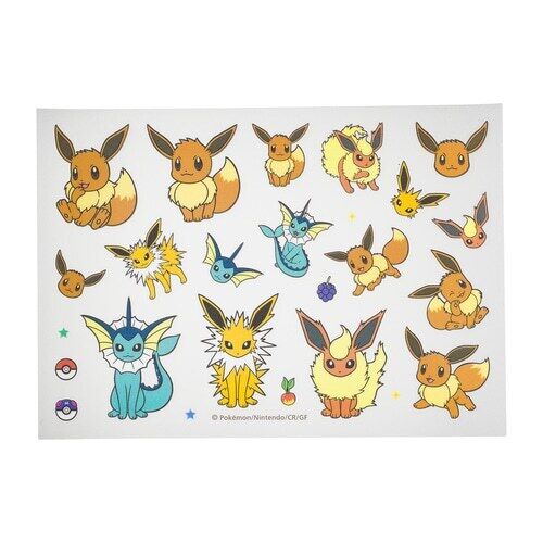 Set of 8 Nintendo Pokemon Cute eevee evolutions in hoods stickers