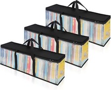 CCidea DVD Storage Bags Set of 3 Clear PVC Media Holder Case with 3 Pack