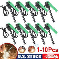 Lot Magnesium Rod Flint Fire Starter w/ Handle and Steel Scraper Flint Striker