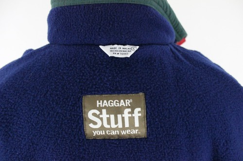 Haggar Stuff Men's Vintage Jacket Sz L Yellow Color Full Zip Color Block - Picture 10 of 10