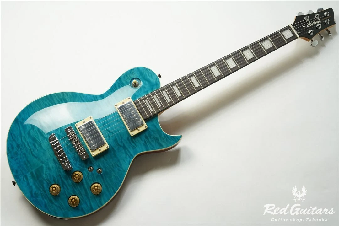 Aria Pro II PE-480 See-through Emerald Blue Electric Guitar From Japan