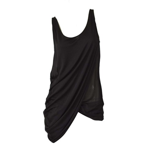 Alexander McQueen Black Viscose Silk Sleeveless Draped Blouse Tank Top sz 44 - Picture 6 of 6