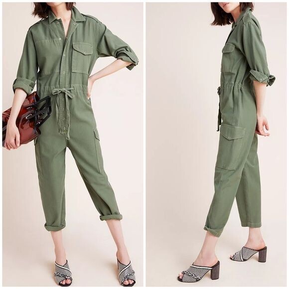 Surplus Citizens of Humanity Nova Utility Jumpsuit Green Denim Sz