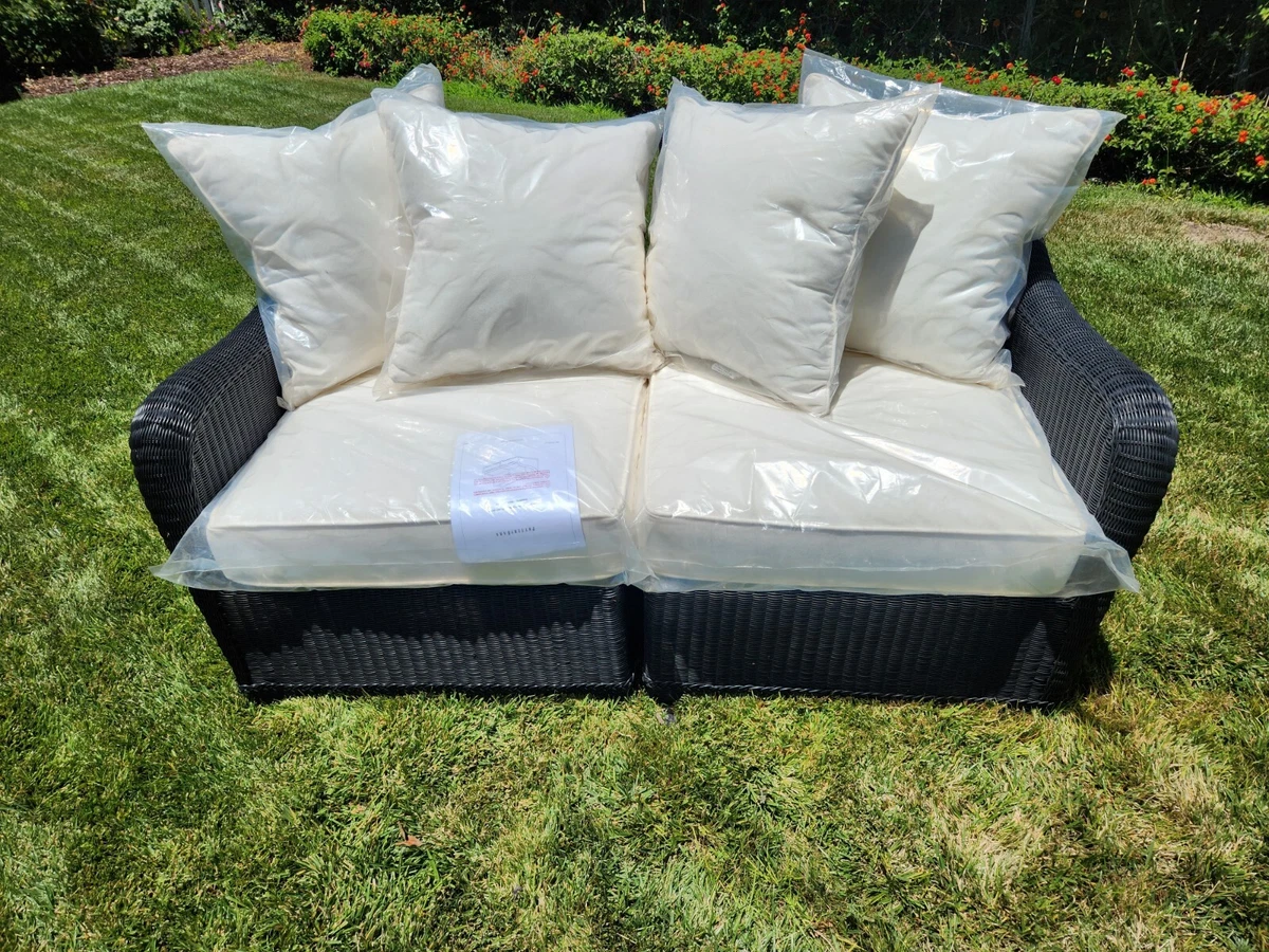 Pottery barn clearance wicker couch