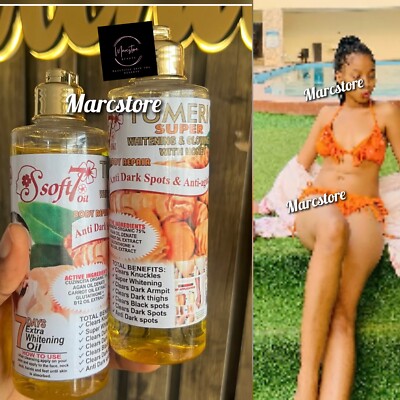 X 1 Soft 7 Tumeric Whitening & Glowing Oil With Honey. Body Repair. 250ml  X 1
