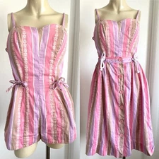 Vintage 1950's - 2 PC Playsuit Romper + Matching Skirt PinUp SET Union Label