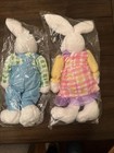 Set Of 2 Plush Bunny 15" Pink And Blue Plush Decorative Bunnies NIP Easter — photo 4