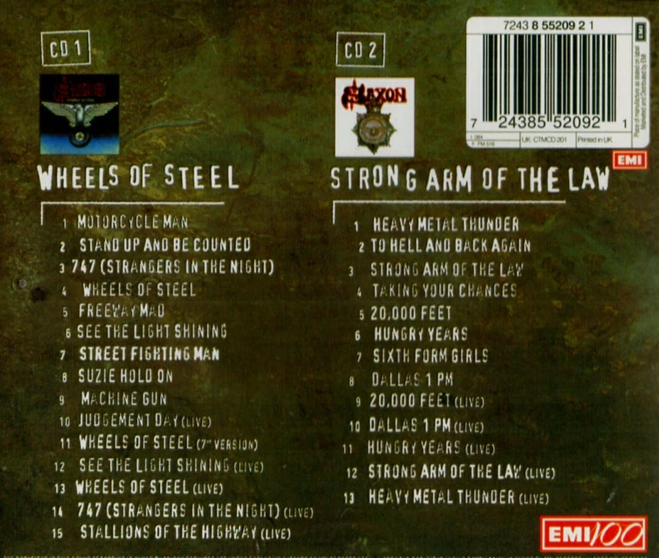 Saxon – Wheels Of Steel & Strong Arm Of The Law + Bonus (2 CD-Album EMI) 1997 - Bild 2 von 4