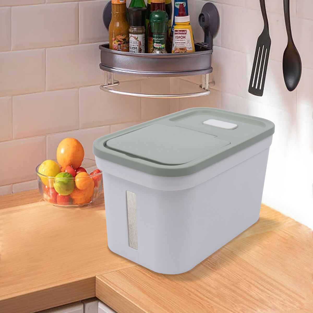 10kg Grains Storage Container Kitchen Food Storage Bucket Insect-proof  W/Cup