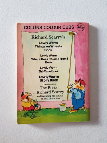 Libro de los Cachorros de Color Collins - Libro Tell-Time de Richard Scarry's Lowly Worm 1979 PB - Imagen 2 de 6