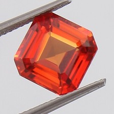 Natural 9.2 CT Flawless Ceylon Fanta Orange Sapphire Loose Asscher Gemstone