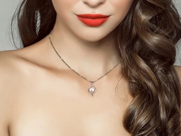 Prestigiosa Parure Perla Completa in Argento 925 Rodiato Oro Bianco - Immagine 4 di 4