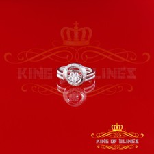 Sterling White Silver 0.45ct CZ Flower 7 stone Shining Womens Ring Size 6