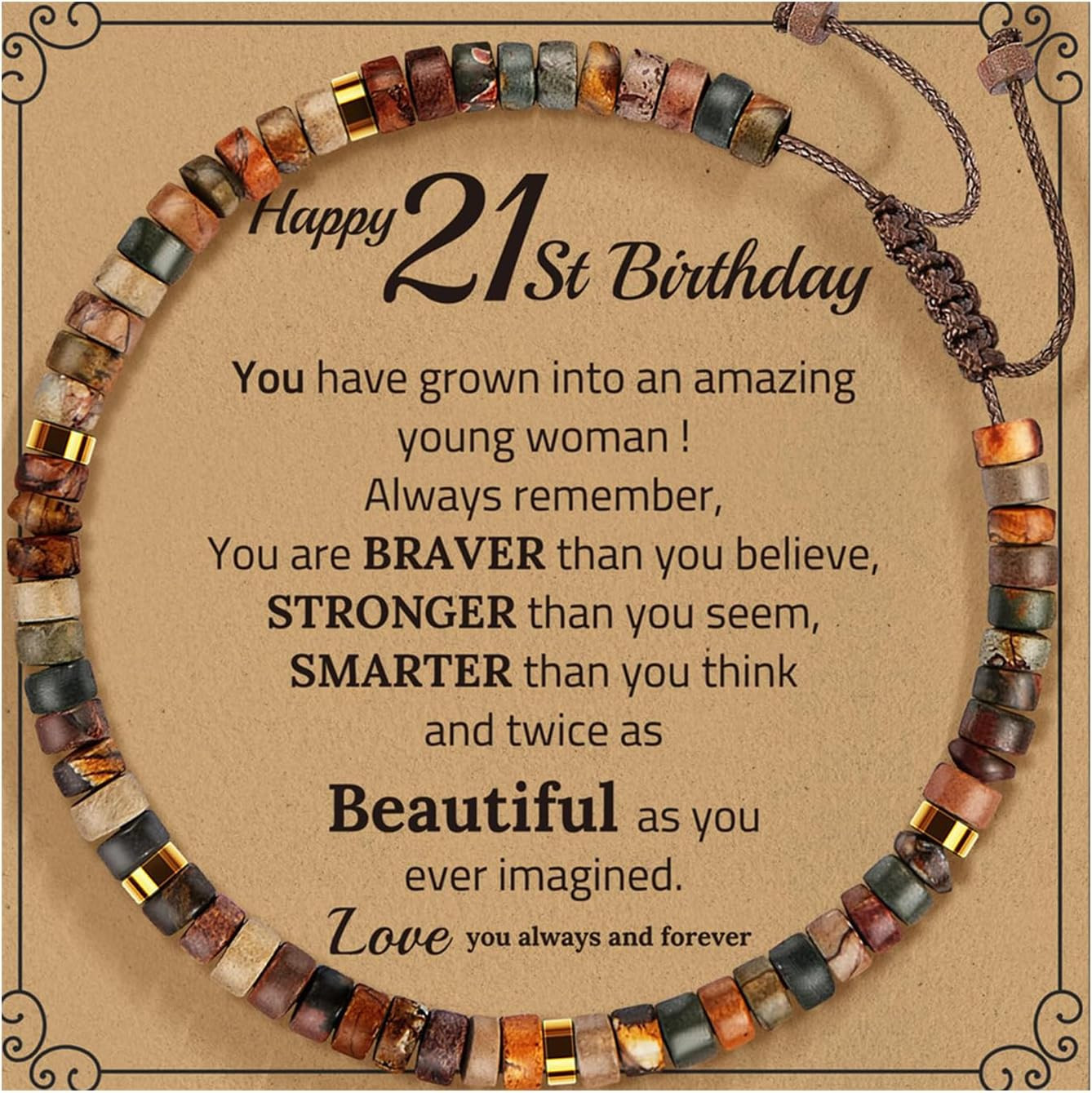 Bracelet for Women/Men, Happy Birthday Gifts for Girls Boys, Adjustable Braided