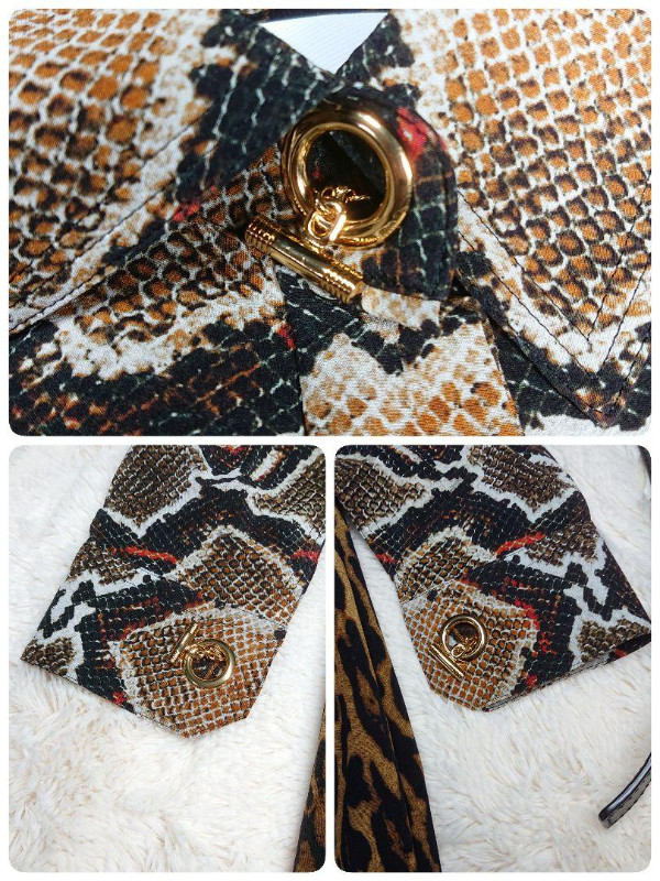 Burberry 100% Silk Python×Leopard Pattern Shirt D… - image 5