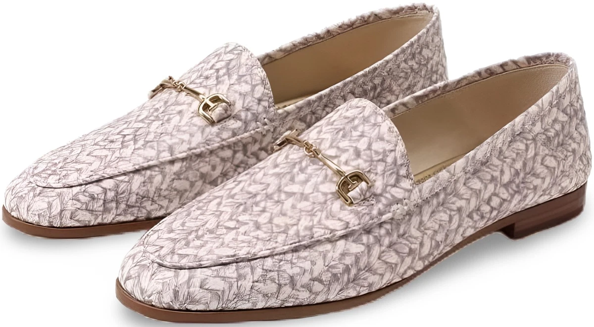 Sam Edelman Cream and Gray Patterned Loafers Sam Edelman Loraine Woven Bit Loafer Chocolate Women main image 3