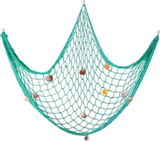 Natural Fishing Net Decor with Shells 79 Inch Beach Theme Decor for Party Home B