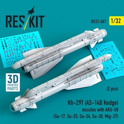 Kh-29T (AS-14B Kedge) missiles with AKU-58 (2 pcs) Scale 1:32 ResKit RS32-0601