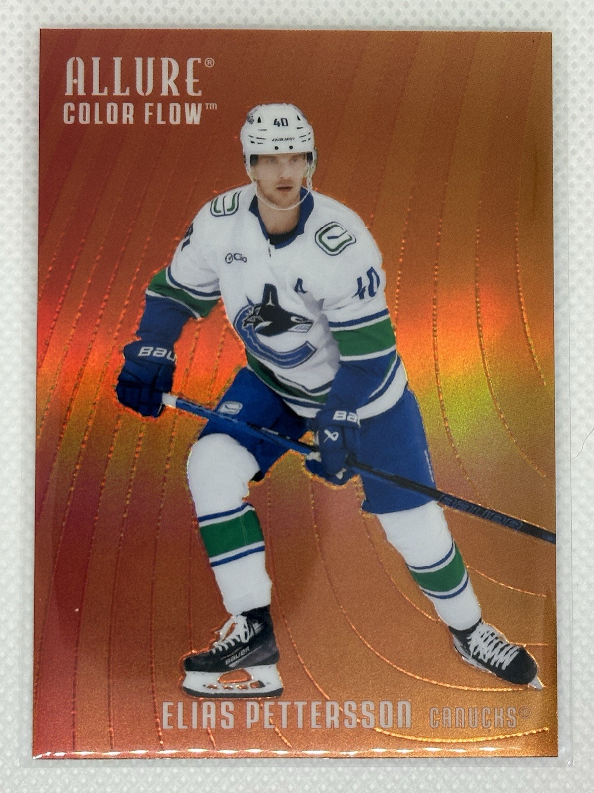 2025-26 Upper Deck Allure #CF-7 Elias Pettersson Color Flow Red-Orange