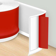 Flexible Skirting Board - 3M X 10Cm Plastic Skirting Board Covers White, Self-Ad