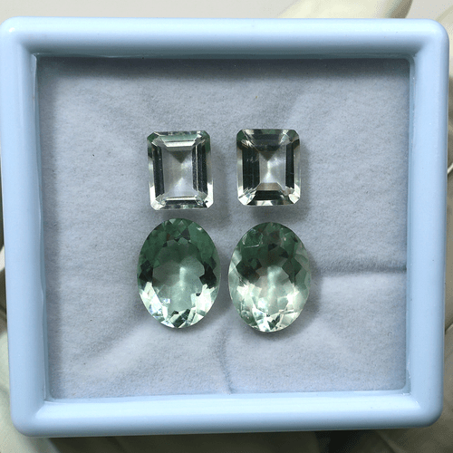 Como Nuevo ~ Lote de 4 Piezas Gemas Corte Facetado Amatista Verde Natural VVS 11mm-16mm - Imagen 6 de 11