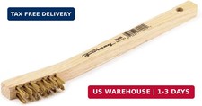 Forney 70490 Wire Scratch Brush, Brass with Wood Handle, 7-3/4-Inch-by-.006-Inch