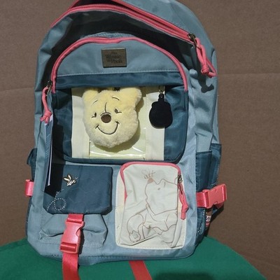 Bioworld Disney Winnie the Pooh Collector Pin ITA Backpack Large Blue Pink