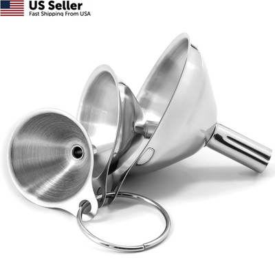 Anaeat Stainless Steel Mini Kitchen Funnel Set, 3 Pack Durable 3 