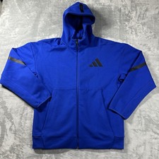 Adidas Z.N.E. Full-Zip Hooded Mens Track Jacket Size Med Team Royal Blue JF6388