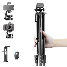 71" Camera Tripod Lightweight Aluminum Tripod Stand for Phone Compatible with...