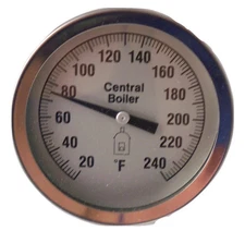 Central Boiler Temperature Gauge for 3" Threaded - Outdoor Boiler Furnaces (174)