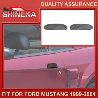 2pcs Carbon Fiber Exterior Door Handle Covers Trim For Ford Mustang 1998-2004