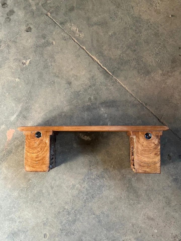 Vintage Wooden Wall Décor Elephant Design Wall Shelf Original Old Hand Carved - Image 4 of 4