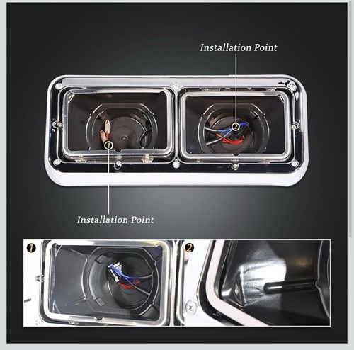 Headlight Housing Base with Chrome Dual Headlight Bezel Fit For Kenworth T400 LF - Photo 2/5