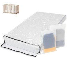 Crib Mattress Storage Bag with Zipper, 5 Mil Clear Plastic Cover for Moving, ...